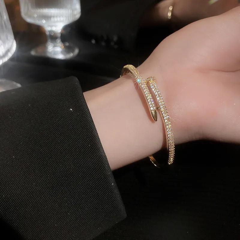 925 Silver/Chandi Sleek Nail Bracelet - Unore Jewelry