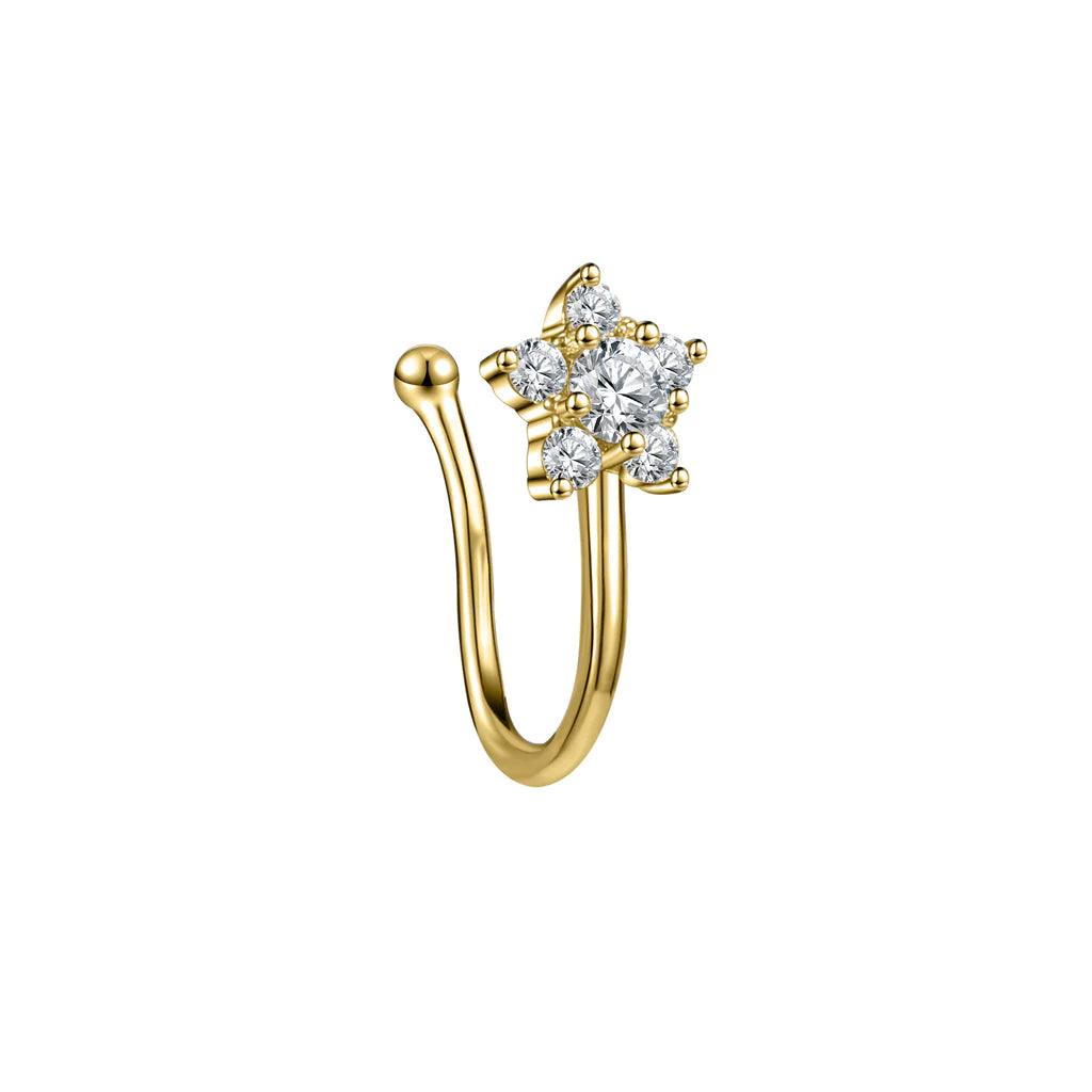 925 Sterling Silver U Shape Flower Nose pin – Unore Jewelry