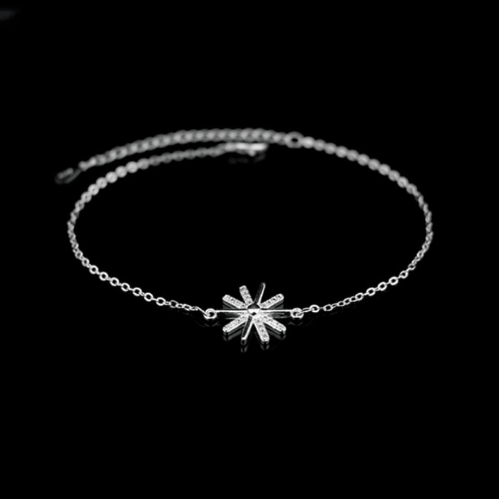 925 Sterling Silver Sunflower Anklet - Unore Jewelry