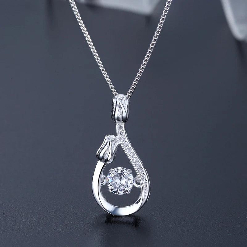 925 Silver/Chandi Rose Flower Necklace - Unore Jewelry