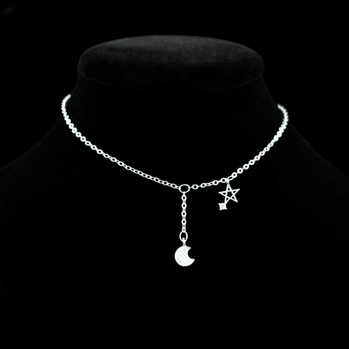 925 Sterling Silver Star & Moon Anklet - Unore Jewelry