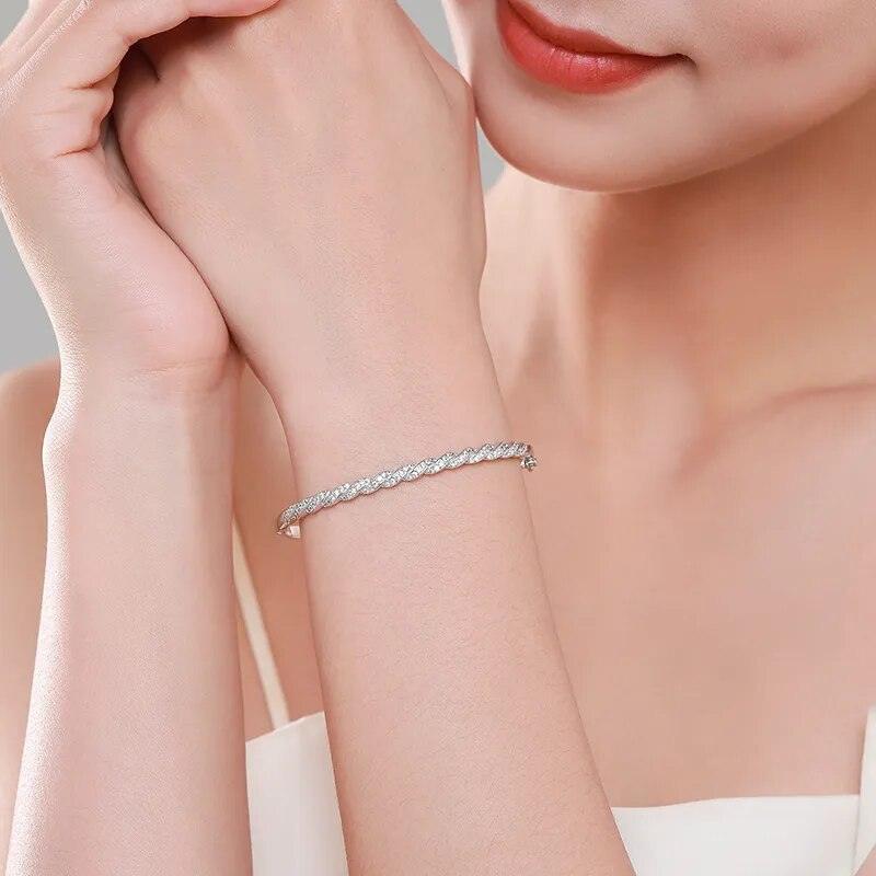 925 Sterling Silver Intertwined Lines Bracelet - Unore Jewelry