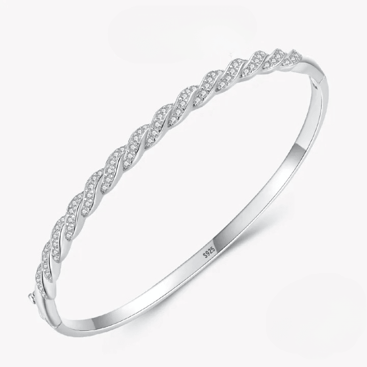 925 Sterling Silver Intertwined Lines Bracelet - Unore Jewelry