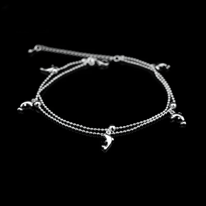 925 Sterling Silver Dolphin Anklet - Unore Jewelry