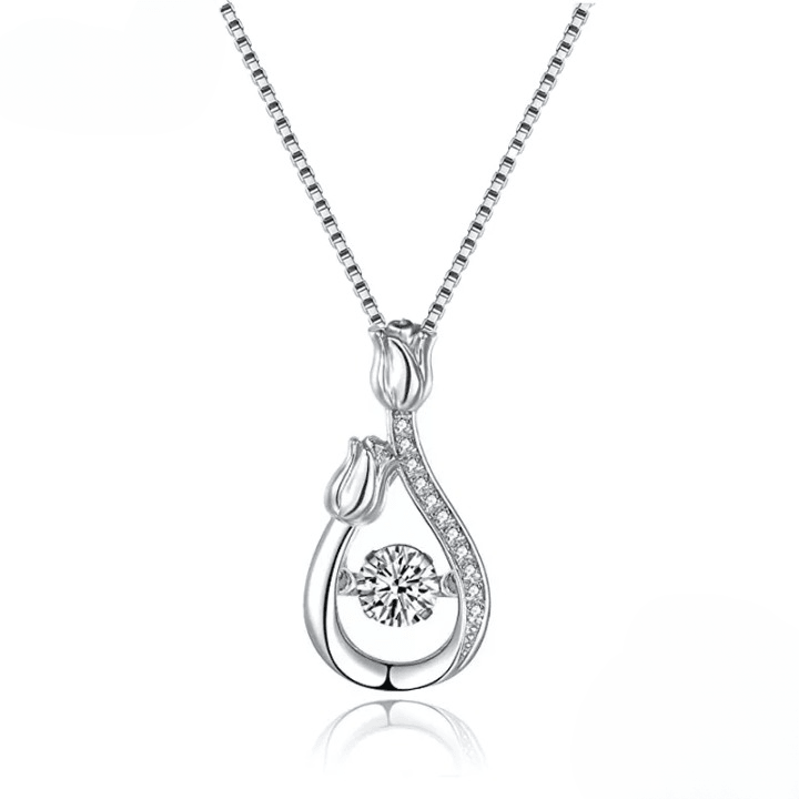 925 Silver/Chandi Rose Flower Necklace - Unore Jewelry