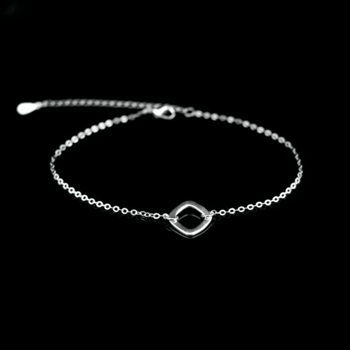 925 Silver/Chandi Square Lightning Anklet - Unore Jewelry