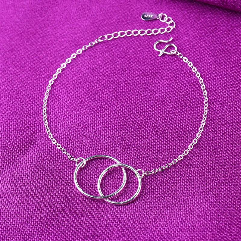 100% Real Silver/Chandi Double Circle Anklet - Unore Jewelry