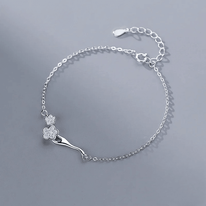 925 Silver/Chandi Peach Blossom Branch Bracelet - Unore Jewelry