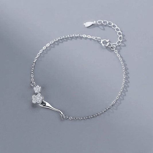 925 Silver/Chandi Peach Blossom Branch Bracelet - Unore Jewelry