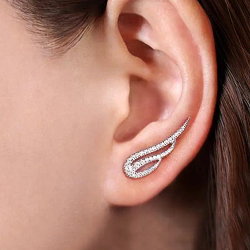 925 Silver Angel Feather Earrings - Unore Jewelry