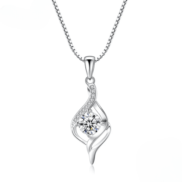 925 Silver/Chandi Petal Droplet Pendant - Unore Jewelry