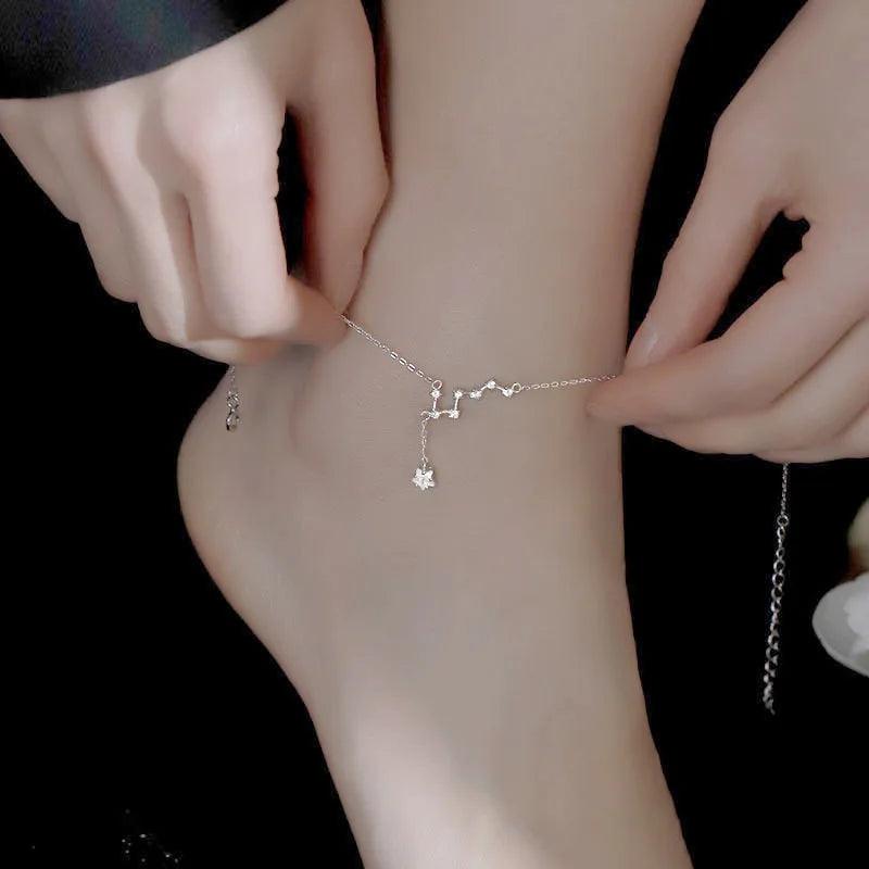 925 Silver/Chandi Star Lightning Anklet - Unore Jewelry