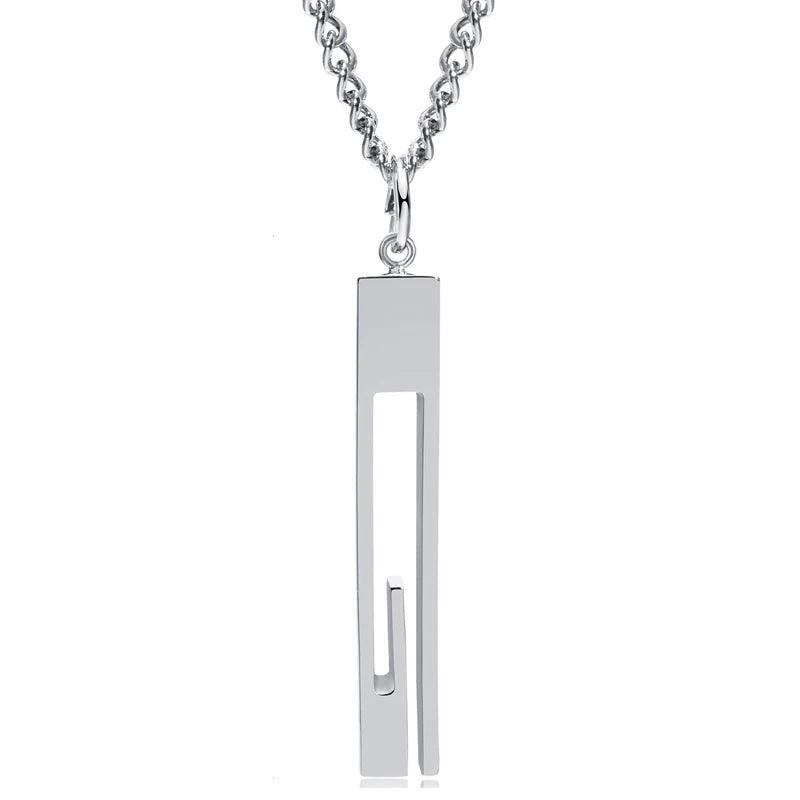 925 Silver/Chandi Geometric Bar Necklace - Unore Jewelry