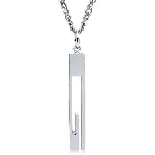 925 Silver/Chandi Geometric Bar Necklace - Unore Jewelry