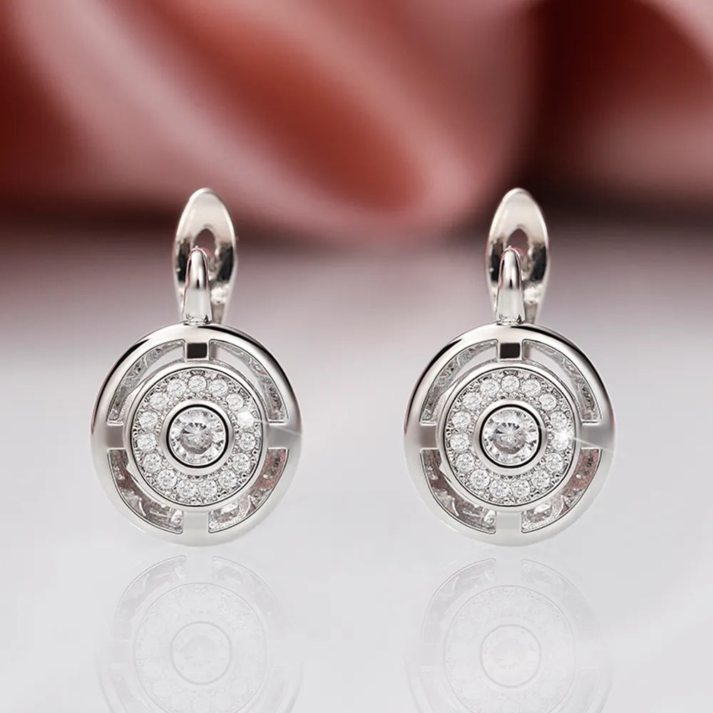925 Silver/Chandi Dazzling Crystal Hoop Earrings