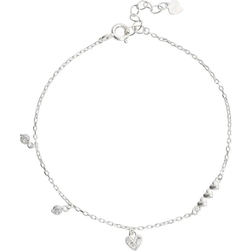 925 Sliver/Chandi Small Heart Bracelet - Unore Jewelry