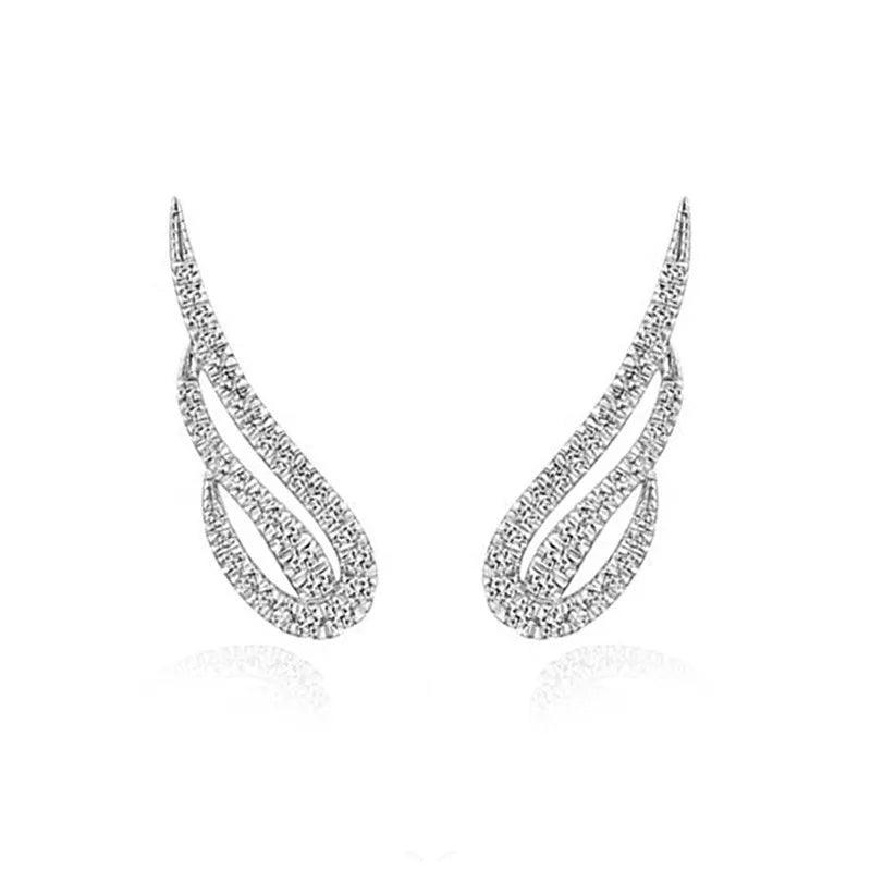 925 Silver Angel Feather Earrings - Unore Jewelry