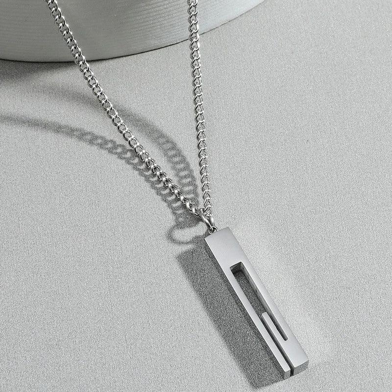 925 Silver/Chandi Geometric Bar Necklace - Unore Jewelry