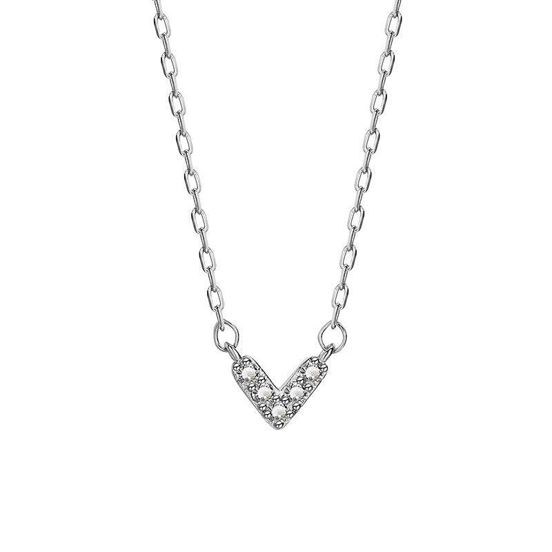 925 Sterling Silver Glitter Diamond Necklace - Unore Jewelry