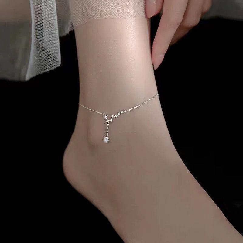 925 Silver/Chandi Star Lightning Anklet - Unore Jewelry