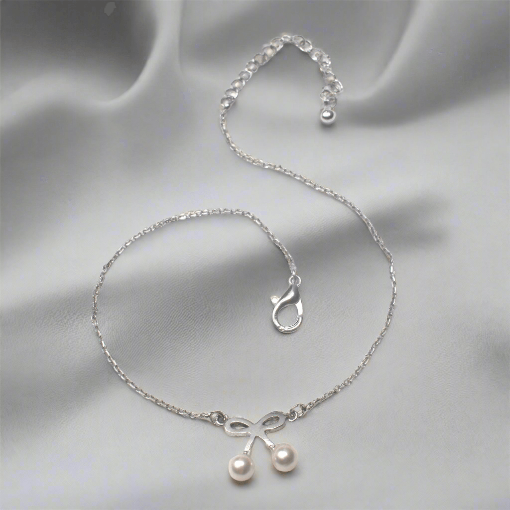 100% Real Silver/Chandi Ribbon Knot Anklet - Unore Jewelry