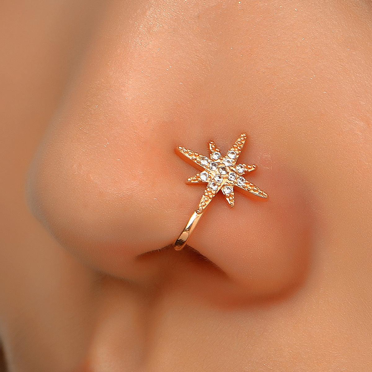 925 Sterling Silver Star Nose pin - Unore Jewelry