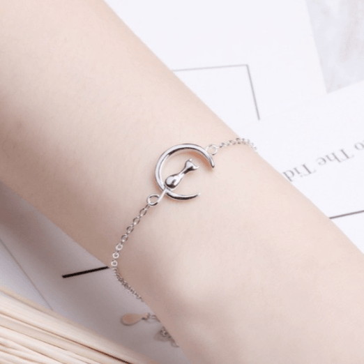 925 Sterling Silver Elegant Moon Bracelet - Unore Jewelry