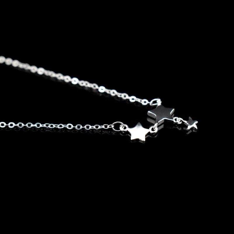 925 Sterling Silver Three Stars Anklet - Unore Jewelry