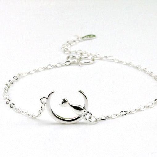 925 Sterling Silver Elegant Moon Bracelet - Unore Jewelry